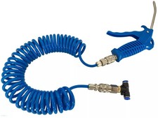 TUBO ARIA COMPRESSA FLESSIBILE PER COMPRESSORE 5 MT + PISTOLA SOFFIAGGIO