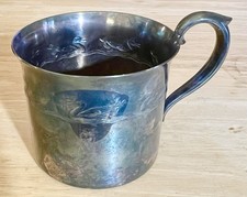 Vintage Reed  Barton Silver Plated Baby Childs Cup Ducks 862