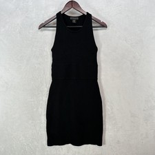 House of Harlow 1960 Dress Womens Medium Black Ribbed Knit Tank Bodycon Mini