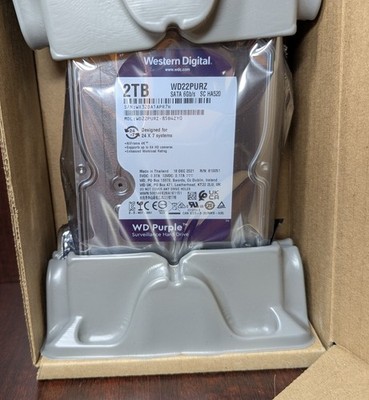 New Western Digital WD Purple 2TB Internal Hard Drive Surveillance WD22PURZ