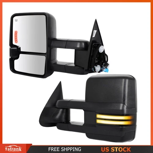 Power Heated Turn Signal Light Tow Mirrors for 03-06 Chevy Silverado Sierra 1500