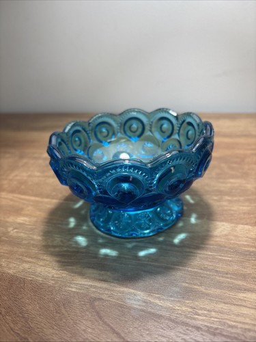 LE Smith Moon & Stars Blue Lidded Footed Candy Dish 6" Tall - Picture 16 of 24