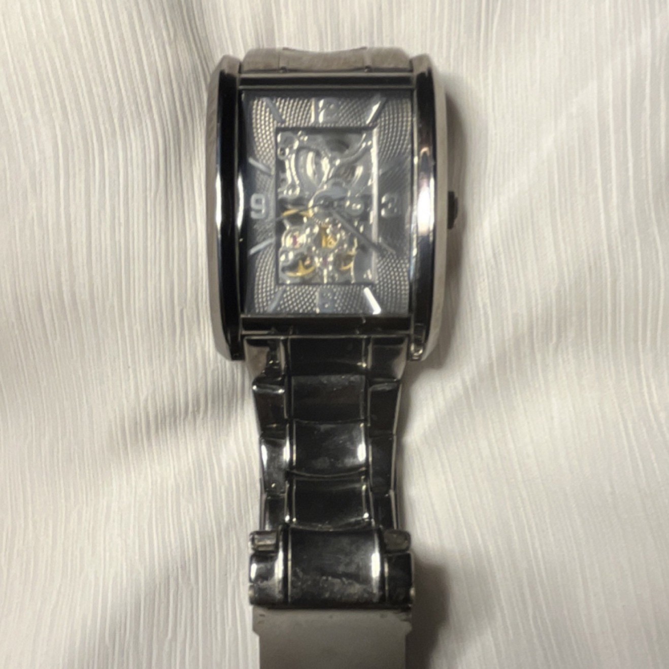 Folio Twist Skeleton Automatic Rectangle Silver D… - image 1