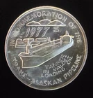 1977 Trans-Alaskan Pipeline Tanker Vtg Certified Mint-0.999 Silver 1 Oz Art Coin