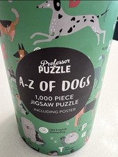 Professor Puzzle A-Z Of Dogs 1,000 Piece Jigsaw Puzzle 29 x19 With Poster