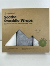 KeaBabies Soothe Swaddle Wraps, Organic cotton 3 Pack, Fits 7-15 lbs, 0-3 Months
