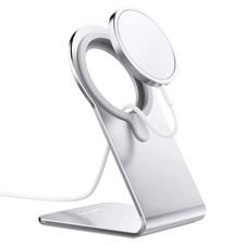 Stand for MagSafe Charger, Aluminum Stand Holder for iPhone 16 15 14 13 Silver