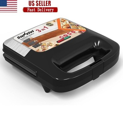 3 in 1 Sandwich Maker Waffle Grill Press Non Stick Portable Easy Clean New