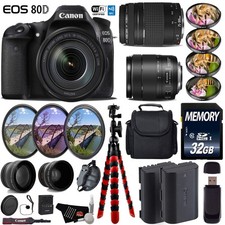 Canon EOS 80D DSLR Camera 18-135mm is STM Lens 75-300mm III Lens UV FLD