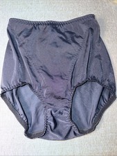 Vtg Olga Satin Second Skin Panties Sz L Black Shiny Glossy Hi Cut RARE Back Seam