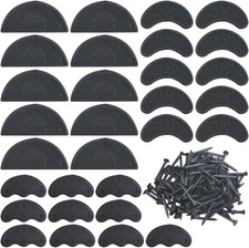 30PCS Heel Plates Black Heel Taps Rubber Tips Sole Heel Repair Pad Replacement w