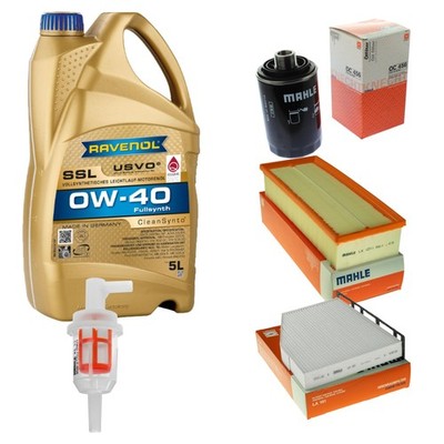 MAHLE Inspektionspaket 5L RAVENOL SSL 0W-40 für Audi A3 1.8 TFSI