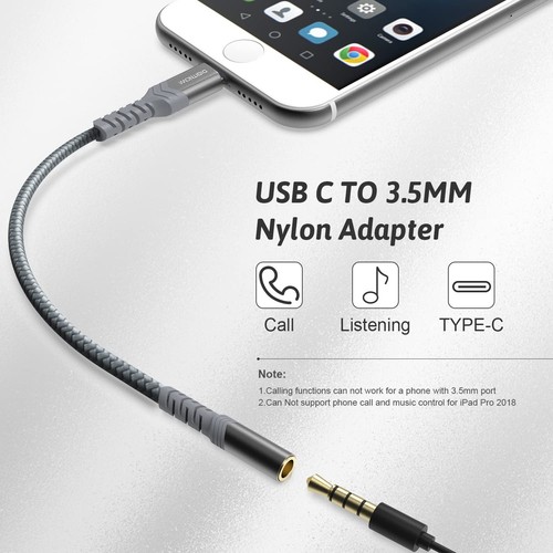USB-C to 3.5mm Female Headphone Jack Adapter, USB Type C to AUX Audio Dongle ... - Picture 2 of 7