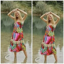 Anthropologie ×Farm Rio Palila Fringed Midi
