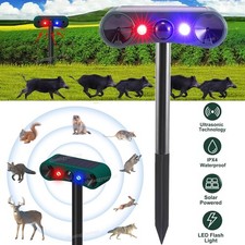 Solar Outdoor Motion Sensor Alarm 2 130db Ultrasonic Siren with 4 Modes Flashing