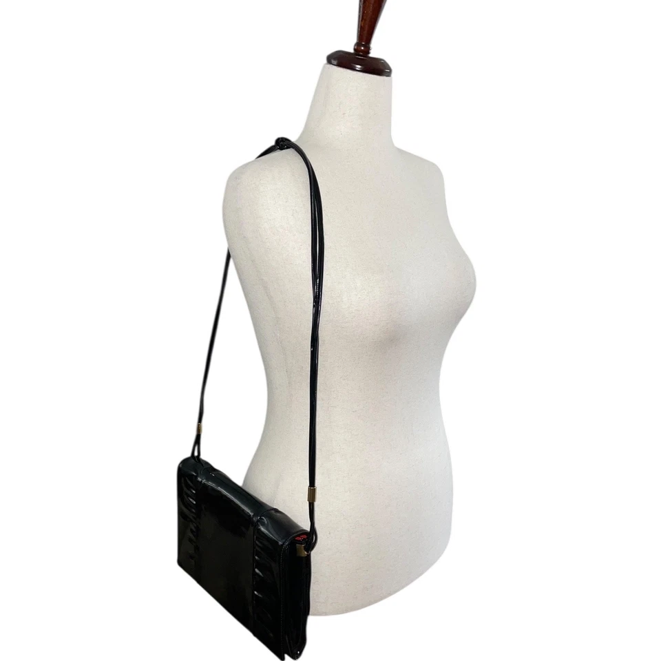 KORET Korettalak Black Man Made Patent Leather Shoulder Bag - Image 3 of 4