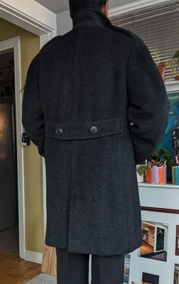 Vintage 1930s USA mens double breasted wool trench coat gray good condition  - Picture 13 of 13