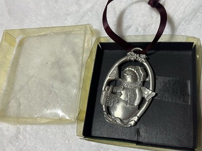 Longaberger Acrylic Display Block + Metal Ornament w/ Ribbon & Pouch