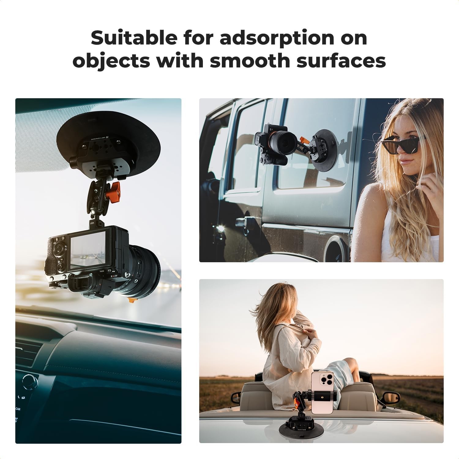 K&F CONCEPT 6" Suction Cup Camera Mount with Magic Arm for DSLRs Action Camera