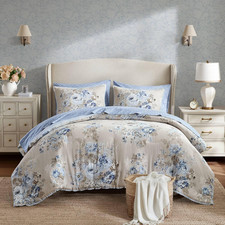 Essentials Floral Comforter Set Queen Size, Vintage Flower Bedding Set with Shee
