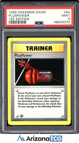 Pokemon 1999 PlusPower 84/102 1st Edition Base Set PSA 9