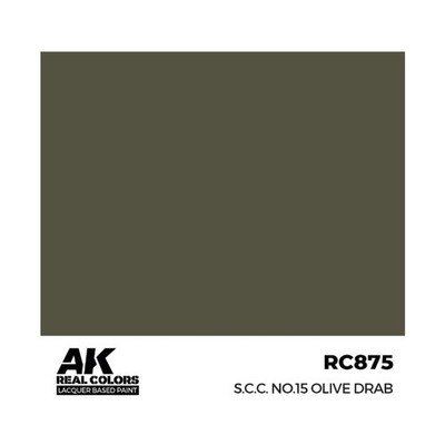 Paint - Real Color, Dropper Bottles AK-Interactive S.C.C. No.15 Olive Drab New