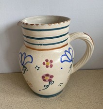 HONITON Pottery JUG 1930s Charles Collard Period - Hand Painted Floral Pattern