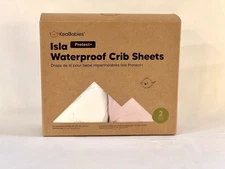 KeaBabies 2-PACK ISLA (PROTECT +) WATERPROOF CRIB SHEETS In Rose New