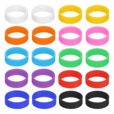 50Pcs Silicone Rubber Bands 20x7mm Silicone Elastic Bands Cable Ties 10 Colors