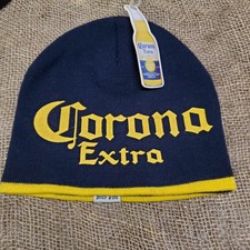 Corona Extra Beer Beanie Navy Blue Knit Crown Skull Ski Cap Hat One Size NEW