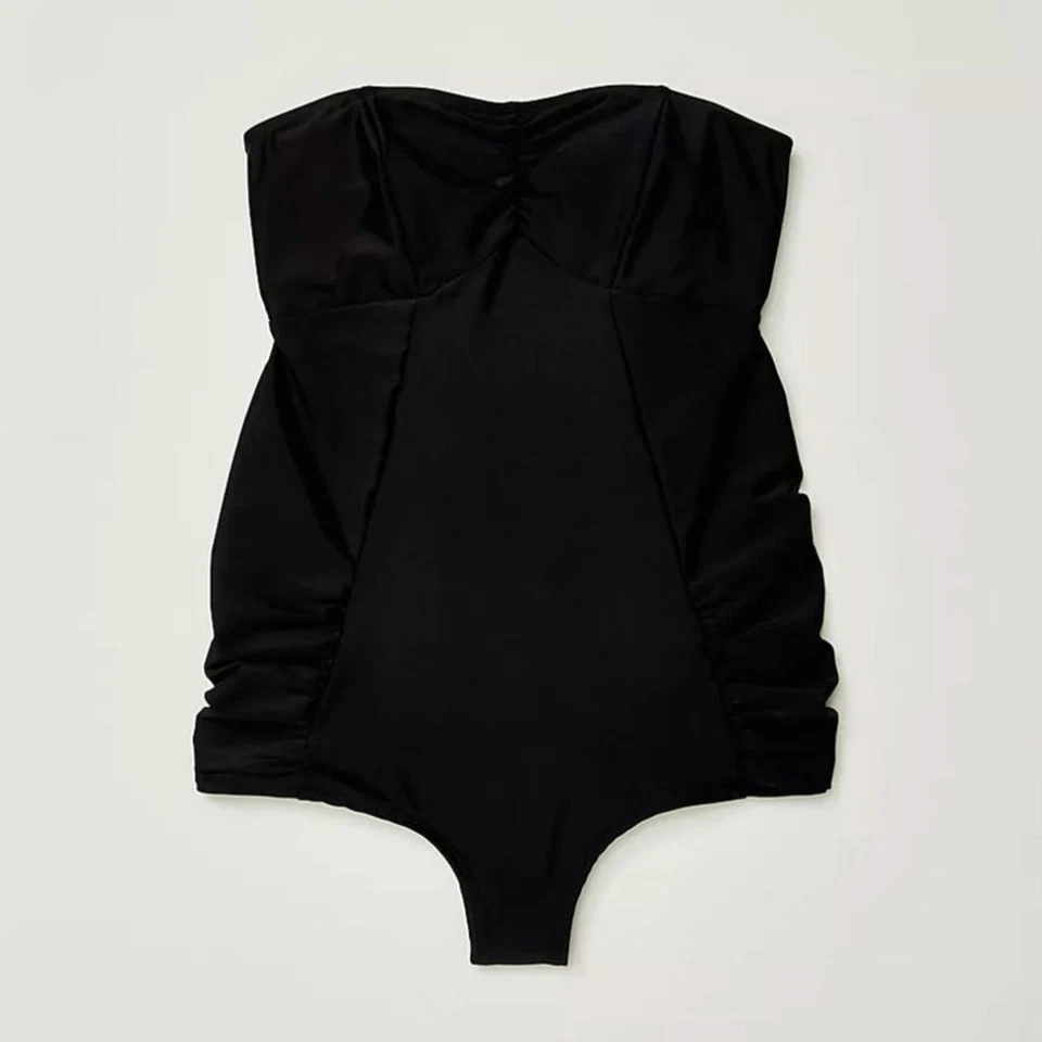 NWT Free People free-est Poppy One-Piece Swimsuit $178 SMALL Black TIE BACK - Image 4 of 4