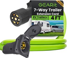 7-Way Trailer Extension Cord 4 Feet 7-Pin Trailer Extension - 4 Feet Green