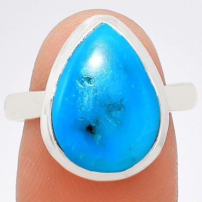 Premium Qualität Türkis Morenci Mine 925 Silber Ring Gr.9 Schmuck R-1007
