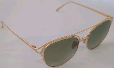 Linda Farrow Gradient Aviator Cat No.2 Gold Titanium LFL682C5SUN MSRP $750