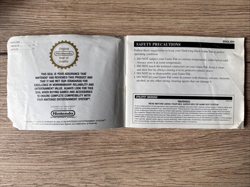 Manuel d’origine Darkwing Duck NES (FR/NL) – Nintendo – Capcom – Mode d’emploi - Photo 3/3