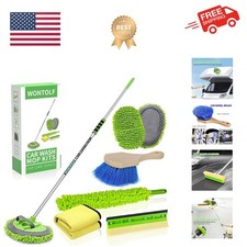 62'' Car Wash Brush with Long Handle Chenille Microfiber Car Wash Mop Mitt Ki...