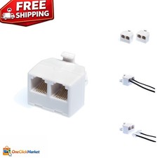 Compact 2-Pack RJ11 Telephone Splitter - Ideal for Connecting Multiple Devices