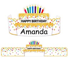 Confetti Birthday Crowns for Kids Classroom - 24pcs Adjustable Happy Birthday...