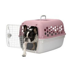 26" Plastic Portable Kennel for Dogs, Pink