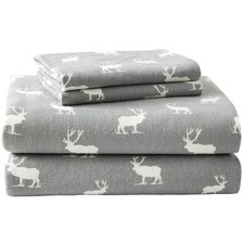 Touchably Soft Queen Flannel Sheets with Matching Pillowcases in Elk Grove Grey