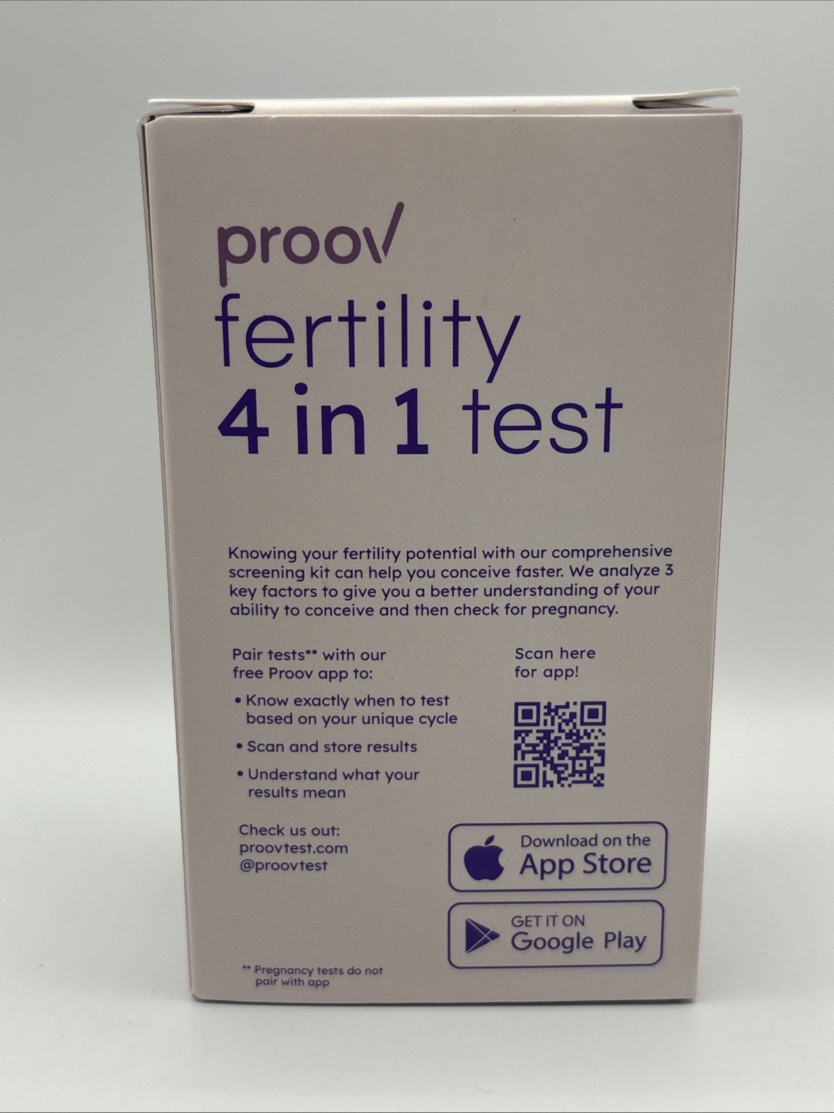 Proov Fertility 4 in 1 Test - 1 Cycle Test Kit (20 tests) NEW