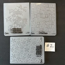 Tim Holtz Christmas #2 LOT of 3 Embossing Folder Texture Fades Holiday