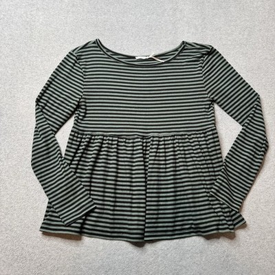 Kimchi Blue Top Womens Medium Green Lightweight Blouse Shirt Long Sleeve Adult