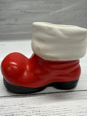 Miniature Ceramic Santa Boot Christmas Holiday Decor