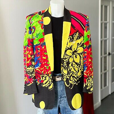 GIANNI VERSACE linen men's one button blazer size 46 from S GIANNI VERSACE linen men's one button blazer size 46 from S