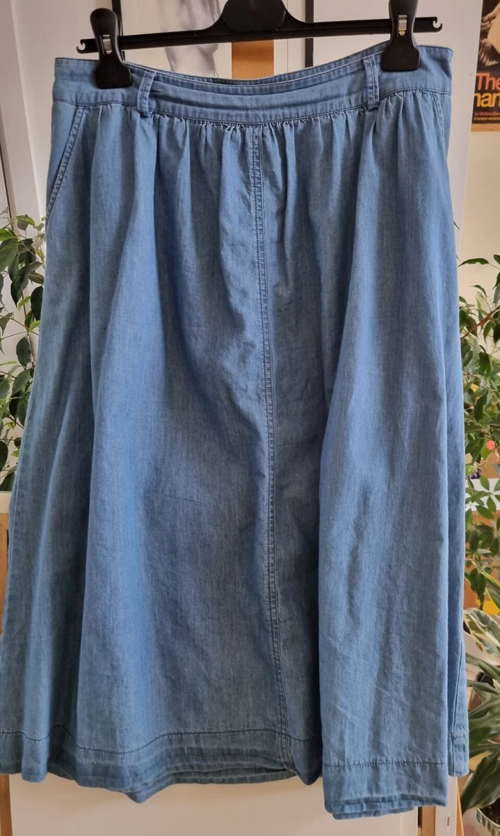 Chambray button skirt clearance oasis