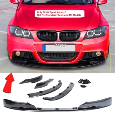 GLOSSY BLACK FOR BMW 3 SERIES E90 M SPORT 2009-2011 FRONT LIP SPLITTER BODY KITS