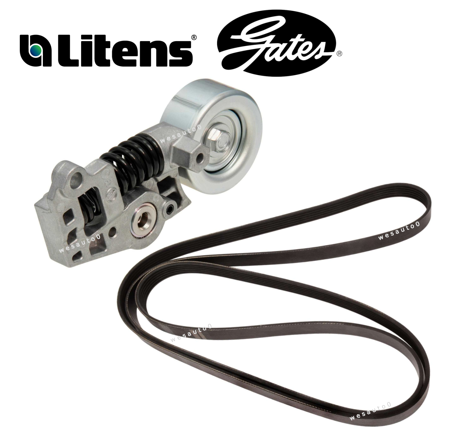 OES Lexus NX200t NX300 RC300 Belt Tensioner with Pulley & Drive Belt Kit 2pc  -image