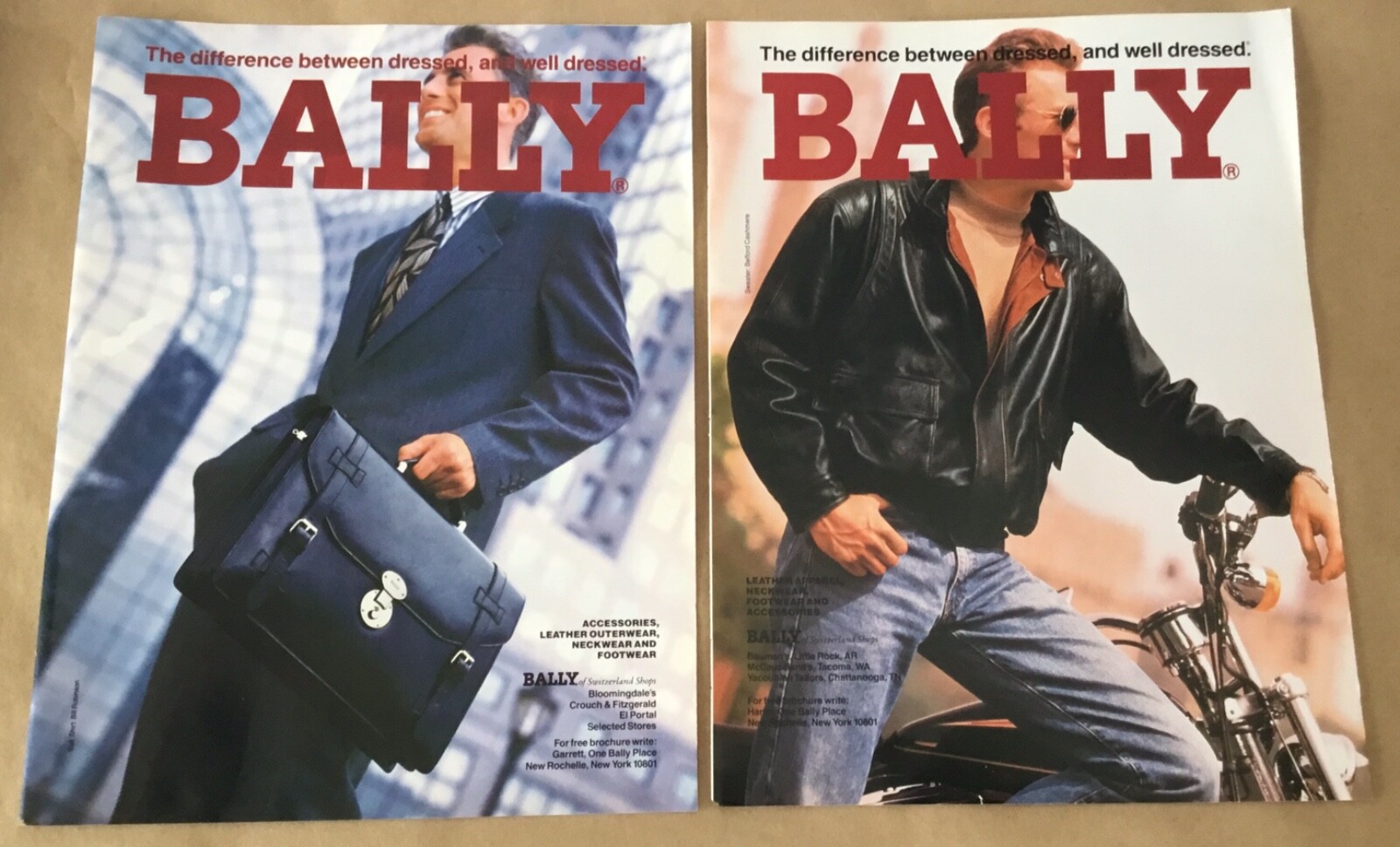 Bally 1992 Print Ad 1990s retro decor men’s fashions advertising Switzerland