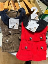 Small Dog coat Pet Jacket XS25,S, Sm Courdoy Style Red or brown Coat warm winter